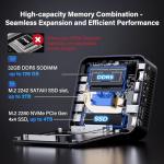 GEEKOM [2026 Upgraded Cooling GT2 Mega AI Mini PC Windows 11 Pro, with Intel Core U9-285H (Up to 5.4GHz), 32GB DDR5 (Expandable, Not LPDDR) & 2TB PCIe 4.0 NVMe SSD, 4K@120Hz Quad Display/Dual USB4.0