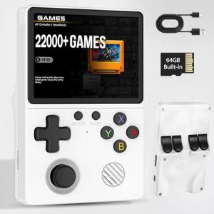 ASTEKID Enhanced Retro Handheld Game Console with 22000+ Classic Games, 64G Card, Rechargeable Video Game Console, Support 30+ Emulators, Linux System, Portable Pocket Arcade