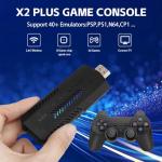 X2 Plus Retro Game Stick Console, 40,000+ Classic Games, 2 Wireless Controllers, 4K Output, Connects to TV/Projector, Perfect for Family & Friends Entertainment