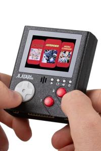 Official Atari Cartridge Handheld Mini Arcade Console with 3 Games - Pong Sports, Asteroids & Missle Command, 2" Colour Screen, Keyring, Retro Gaming Console Gift for Him and Her