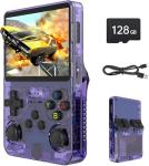 Nawchedo R36S Retro Handheld Game Console, 128GB Retro Gaming Console with 30+ Mainstream Emulators, 40,000+ Classic Games, Open Source Linux System, 3500mah Battery - Purple