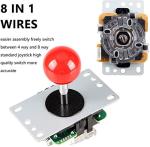 2 Player Arcade Contest DIY Kits USB Encoder To PC Joystick + 8 Ways Sticker + Chrome LED Illuminated Push Button 1 & 2 Player Coin Buttons For Arcade Mame Raspberry Pi 2 3 3B Games