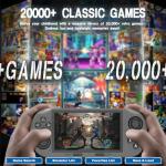 Retro Handheld Game Console, 20,000+ Preloaded Retro Games 4.5 Inch IPS HD Screen with 64GB, 3000mAh Battery, TV Output & 3D Joystick, 14+ Emulators Support