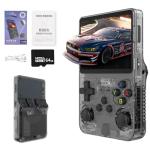 Weciau R36S Retro Handheld Game Console, 3.5 Inch 3500mAh Portable Retro Games Console with Open Source Linux System, 64G TF Card, 20000+ Classic Games for Teens and Adults Gifts (Black)