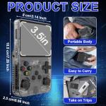 Weciau R36S Retro Handheld Game Console, 3.5 Inch 3500mAh Portable Retro Games Console with Open Source Linux System, 64G TF Card, 20000+ Classic Games for Teens and Adults Gifts (Black)