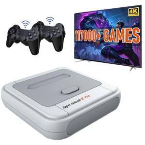 Kinhank Super Console X Video Game Console Built in 117,000+ Games,Retro game console for 4K HD Output,with 2 Gamepads
