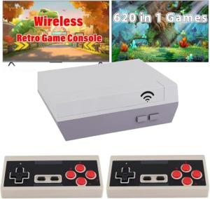 Hqeeun 2026 Upgrade Retro Game Console,Classic Retro Gaming Console with Built-in 620 Classic Games and 2 Pack Controllers,AV Output Nostalgia 8-Bit Video Games Console for Christmas Birthday