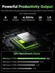 Tivique 2026 Gaming Laptop - 15.6 Inch FHD with Ryzen 5 7430U Processor up to 4.3GHz (Beat R5 7520U) - 16GB RAM DDR4x2 512GB M.2 SSD with 11 Pro, BT5.2, USB3.2,Type-C,Privacy, 65W Fast Adapter, WiFi 6