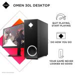 HP Omen 30L Gaming Desktop PC GT13-1047na | AMD Ryzen 7-5800X Processor | 16GB HyperX DDR4 RAM | 512GB SSD + 2TB HDD | NVIDIA GeForce RTX 3080 GPU | Microsoft Windows 11 Home | Black