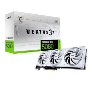 MSI NVIDIA GeForce RTX 5080 16G VENTUS 3X OC WHITE Carte Graphique - 16 Go GDDR7 (30 GB/s /256 Bits), PCIe 5.0 - Triple Ventilateur (3X Ventilateurs TORX 5.0), HDMI 2.1b, DisplayPort 2.1b
