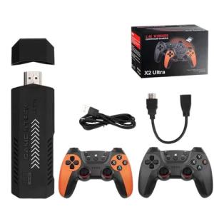 XYELLOWICON X2 Pro Retro Game Console with 44,000+ Classic Games, 4K Upscaling, 128GB, 2 Wireless Controllers | Plug & Play Retro Game Stick for TV