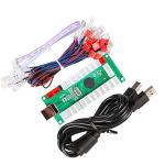 EG STARTS Arcade DIY Kit Part 2x 8 Way Joystick + 16x LED Illuminated Push Button + 2 Player + Coin Buttons for Raspberry Pi 3B Model Project DIY Red & Blue