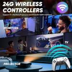 SingyiX 2026 Upgraded Retro Gaming Console Stick Pro, Video Games Console with 4K HDMIs, 50000+ Games - Video Game with Upgrade Dual 2.4G Wireless Controllers (64GB (30000+ games))