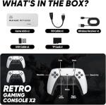 SingyiX 2026 Upgraded Retro Gaming Console Stick Pro, Video Games Console with 4K HDMIs, 50000+ Games - Video Game with Upgrade Dual 2.4G Wireless Controllers (64GB (30000+ games))