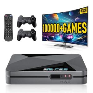 Kinhank 2025 Upgrade Super Console X2 pro with 100000+Games Retro Game Console, Video Game Console with EmuELEC 4.6/Android 9.0 in 1, 2.4G+5G and BT 5.0,2 Gamepad Inside