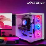 STGsivir Gaming PC Desktop Computer Tower, AMD Ryzen 7 5700X up to 4.6GHz, Nvidia GeForce RTX 3050 6GB GDDR6, 16GB DDR4 RAM, 1TB SSD, WIFI 6, BT5.0, RGB Fan x3, Windows11 Pro