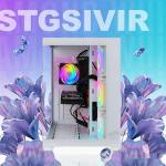 STGsivir Gaming PC Desktop Computer Tower, AMD Ryzen 7 5700X up to 4.6GHz, Nvidia GeForce RTX 3050 6GB GDDR6, 16GB DDR4 RAM, 1TB SSD, WIFI 6, BT5.0, RGB Fan x3, Windows11 Pro