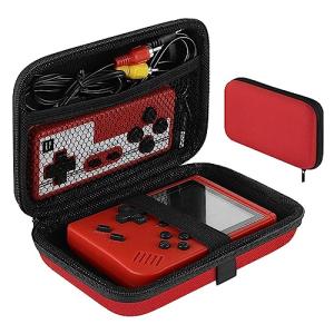 Linkidea Handheld Game Console Carrying Case, Protective Travel Retro Mini Game Storage Bag for Charging Cable, Earplugs, Batteries and Accessories (Red)