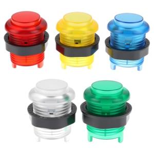 EMSea 5PCS 28 mm Arcade LED Buttons Compatible with Arcade Console Wooden Consoles Metal Panels and with all Types of Anime Consoles