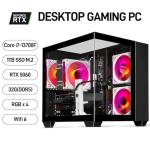 LXZ Gaming PC Desktop Computer, Core i7-13700F, Ge Force RTX 5060 8GB, 32GB DDR5 RAM, 1TB NVME SSD, WiFi 6, 850W PSU, ARGB Lighting, 3x DP & HDMI