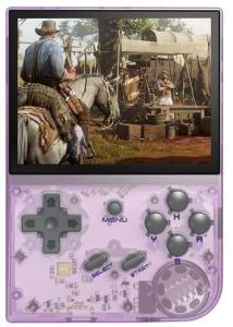 RG35XX+ 2024 Retro Handheld Game Console | 3.5” IPS Display | 64GB SD Card with 6900+ Classic Games | Linux OS, Quad-Core CPU, HDMI & TV Output | 2100mAh Battery, Supports PS1/GBA/NEOGEO/MD (Purple)