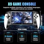 X9 Retro Portable Gaming Console, Handheld Emulator Games Console with Built in 15000+ Video Games 9 Emulators, 5.5 Inch HD Screen, Support Bluetooth & TV Output & E-book Function, 3D Joysticks