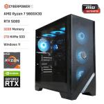 CyberPowerPC x MSI PBM Gaming PC - AMD Ryzen 7 9800X3D, Nvidia RTX 5080 16GB, 32GB RAM, 2TB NVMe SSD, 1000W 80+ PSU, Wi-Fi, Liquid Cooling, Windows 11, Forge 320R Airflow