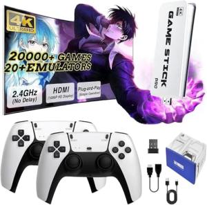 NOBES 2026 Retro Game Console Game Stick, 21000 Retro Games with 2 Wireless Gamepads, HDMI Plug & Play Video Game Stick for TV, Games Gift for Boys and Adults