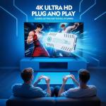 WUYJTIF X10 PRO Retro Game Stick with 50000+ Games, 4K HDMI HD Plug and Play Game Stick with 2 Controllers, Support 50+ Simulators, 2 Player Battle (Style 2)