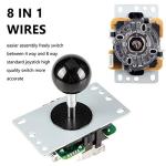 EG STARTS Arcade DIY Kits Controller USB Encoder To PC Games 8 Way Stick + 4x 24mm + 16x 30mm Push Buttons For Arcade Cabinet Joystick Mame Raspberry Pi 1 2 3 KOF Parts White/Black