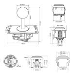 EG STARTS Arcade DIY Kits Controller USB Encoder To PC Games 8 Way Stick + 4x 24mm + 16x 30mm Push Buttons For Arcade Cabinet Joystick Mame Raspberry Pi 1 2 3 KOF Parts White/Black