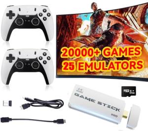 ASTEKID Wireless Retro Game Console - Game Stick Built-in 20,400+ Classic Video Games, Plug & Play for TV HDMI output, Multiple Classic Emulator, Dual 2.4G Wireless Controller