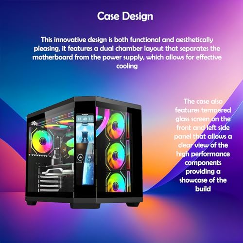 ionz Gaming Desktop PC, Ryzen 7 7700X, Nvidia RTX 5070 Ti 16GB OC, 32GB DDR5 RAM, 2TB NVMe SSD, Cooler, Windows 11, 750W 80+ PSU (Apex Vision, Black)