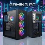STGsivir Gaming PC, Gaming Computer Desktop Tower, AMD Ryzen 7 5700G up to 4.6GHz, Radeon Vega 8 Integrated Graphics, 32GB DDR4 RAM, 1TB SSD, WIFI 6, BT5.0, RGB fan x3, Windows11 Pro