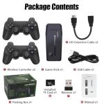 ScriMemo 2025 Upgraded Retro Game Stick Console - Video Game Console with 21,000+ Games, Enhanced Dual 2.4G Wireless Controllers, Plug and Play TV Nostalgia Stick, HDMI Output (black)