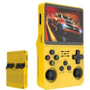 RetroSnap Play Game Console，Retro Handheld Video Game Console， with USB/OTG Screen Portable Pocket Video Player (Yellow)