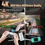 Vutlace Wireless Retro Game Console, Gaming Stick 4k HDMI Output Built-in 40,000+ Games 23 Emulators, 2.4GHz Wireless Controllers, Plug & Play Video Games for TV (Pure White)