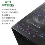 GTR Gaming PC – Ryzen 5 5500 Desktop Computer, Radeon RX 7600 8GB Graphics, 16GB DDR4 RAM, 1TB NVMe SSD, 650W Power Supply, Windows 11 Gaming Desktop PC, Wi-Fi, ARGB Case.