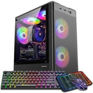 ZER-LON Gaming PC Desktop Computer, Intel Core I5 up to 3.6GHz, RX 550 4G GDDR5, 16G DDR3 RAM, 512GB NVME SSD, WiFi 5.0, Prebuilt Gaming PC Tower Computer with 5 RGB Fan