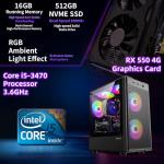 ZER-LON Gaming PC Desktop Computer, Intel Core I5 up to 3.6GHz, RX 550 4G GDDR5, 16G DDR3 RAM, 512GB NVME SSD, WiFi 5.0, Prebuilt Gaming PC Tower Computer with 5 RGB Fan