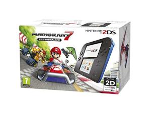 Nintendo Handheld Console - Black/Blue 2DS with Pre-installed Mario Kart 7 (Nintendo 3DS)