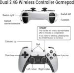 SingyiX M15 4K Retro Game Stick TV Console - Built-in 128GB 50000+ Classic Games, Dual Wireless Controllers, HDMI Output for 4K TV, Support PS1/FC/GBA/Sega/MAME Multi-Emulators (128GB (50000 games+))