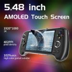 RG556 Retro Handheld Game Console Built-In 8000+Games, 8+128G+256G 5.48-Inch AMOLED Screen Video Player Handheld Gaming Console for Adults Kids, Support WiFi Bluetooth