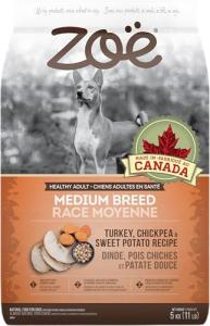 Zoë Medium Breed Dry Dog Food, Turkey & Chickpea