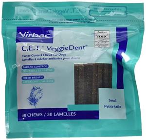 Virbac C.E.T. Small VeggieDent Dental Chews, 30 Count