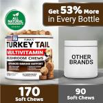 Turkey Tail Mushroom Chews for Dogs - 170 Count