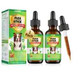 Natural Flea and Tick Drops for Dogs - 2 Pack