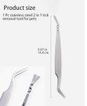 Silver 2-in-1 Tick Removal Tool for Pets