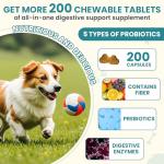 Dog Probiotics Chewable Tablets for Digestive Health