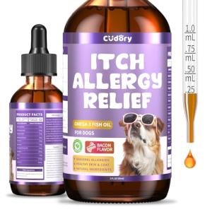Natural Dog Allergy Relief Drops with Omega-3